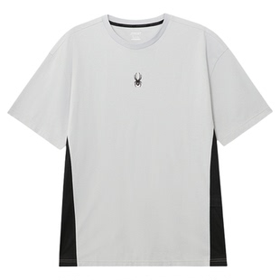 SPYDER蜘蛛春夏男子速干棉撞色肌理感运动短袖圆领T恤02TE26102KM