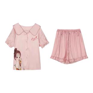 都市丽人LH42E1LH41B8冰雪丝短袖家居服两件套装韩版薄可外穿夏季