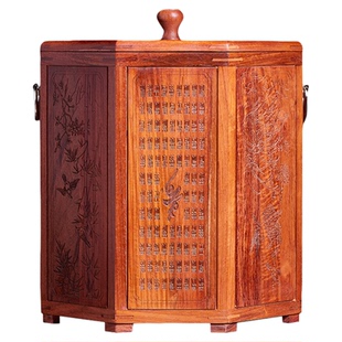 缅甸花梨米桶储米箱实木家用高端红木带盖装米桶防虫密封复古米缸