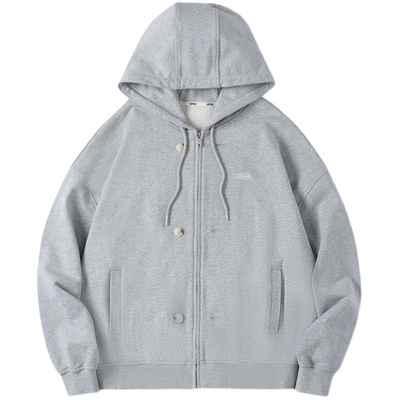 【INRM官方店】扣子灰色卫衣外套