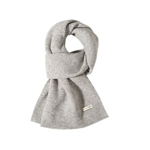 CACUSS纯羊毛针织围巾女士冬季新纯色简约保暖防寒毛线围脖新年红