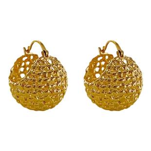 2025爆款菜篮子耳扣素圈金属重工耳环小众设计感高级冷性风耳饰女