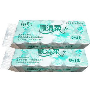 顺清柔卫生纸巾1800克短卷5层东顺无芯卷纸家用母婴适用特价A0170