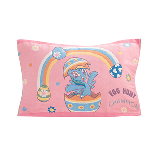 小马宝莉八层纯棉纱布枕巾儿童卡通全棉枕头巾一对装宝宝枕头盖巾