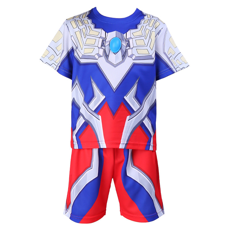 【正版】黄金赛罗奥特曼衣服夏装男童发光套装速干蜘蛛侠儿童服装