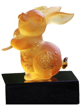 琉璃富贵如意兔子摆件送礼生肖兔