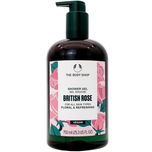 英国THE BODY SHOP美体小铺英伦玫瑰沐浴露清爽洁净保湿花香750ML