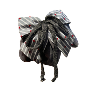 韩国东大门灰色毛线针织蝴蝶结抓夹女后脑勺马尾鲨鱼夹子发卡头饰