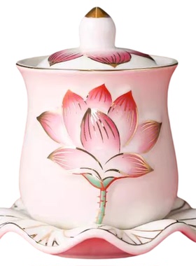 莲花供杯家用供水杯佛前供佛水杯供奉观音净水杯财圣水杯佛具用品