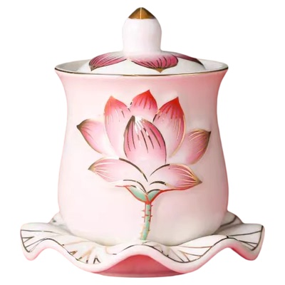 莲花供杯家用供水杯佛前供佛水杯供奉观音净水杯财圣水杯佛具用品