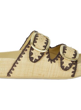 Loeffler Randall 春夏女刺绣编织草拖鞋凉鞋