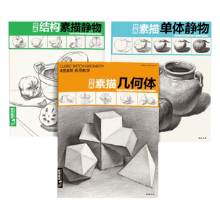 【3本套装】素描几何体+结构素描静物+素描单体静物零基础初学者解剖与透视训练入门组合绘画大关系透视美术基础技法单个体