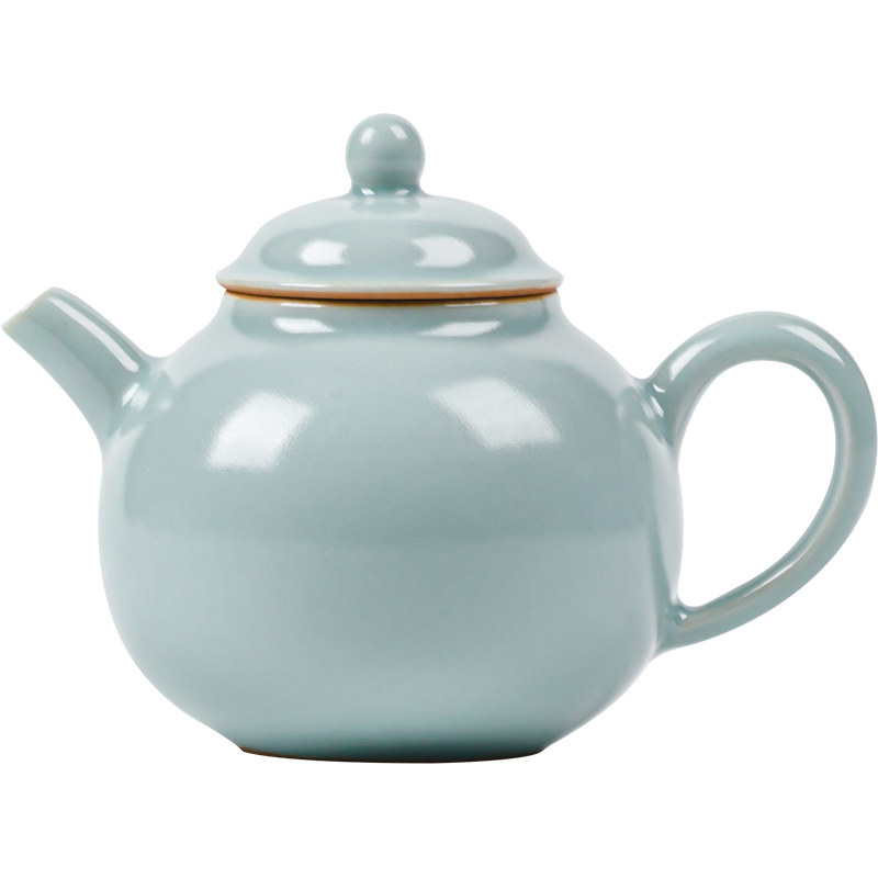 三点水汝窑茶壶天青陶瓷汝瓷