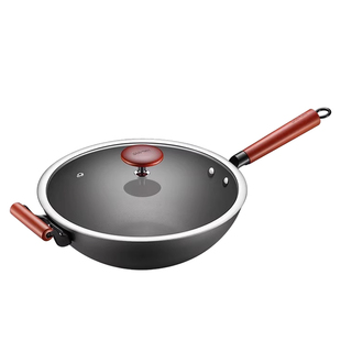 苏泊尔有钛铁锅无涂层家用炒锅不粘锅免开锅铁锅炒菜锅燃气灶适用