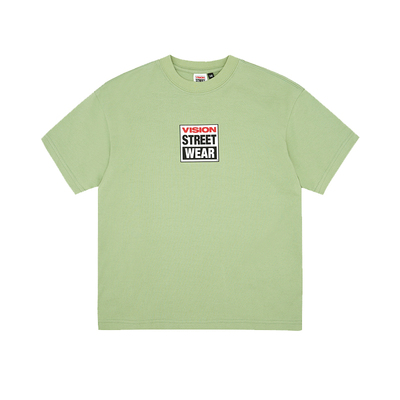 VISION童装 美式复古男女儿童夏季经典BOX LOGO圆领套头短袖T恤