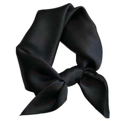 黑色百搭100%真丝丝巾