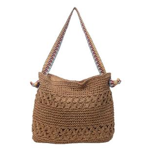 单肩斜挎包2025新款编织包海边度假沙滩包百搭托特包慵懒风包包女