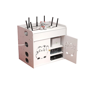 路由器电线收纳盒光猫墙上桌面wifi无线机顶盒置物架壁挂式免打孔