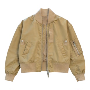 品牌折扣美式复古拼接飞行员夹克女2026春季大码新款街头宽闲外套