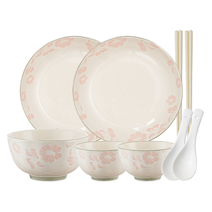 饭碗礼盒餐具碗盘套装家用碗碟套装盘子碗筷陶瓷碗2026新款高颜值