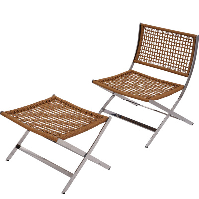 不锈钢绳编单人休闲椅