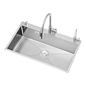 万和5MM小米粒厨房水槽大单槽304不锈钢洗菜盆家用日式手工洗碗池