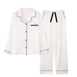 RisaMagli优丽娜娜睡衣睡裤套装女九分袖长裤春秋女家居服126