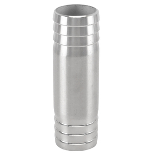 304不锈钢加长双头宝塔接头4分水管皮接软管一字直通格林双插水嘴