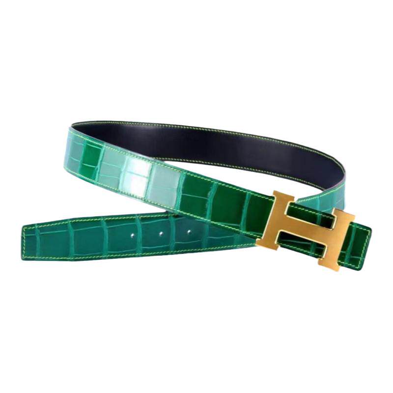 莫仕顿高光鳄鱼皮皮带男尼罗美洲鳄湾鳄定制无头带身真鳄鱼皮腰带