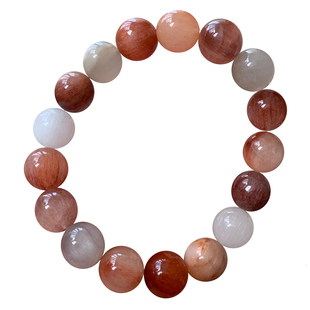 天然彩兔毛水晶手链猫眼柔顺油画彩发晶手串甜美饰品送礼物情侣款