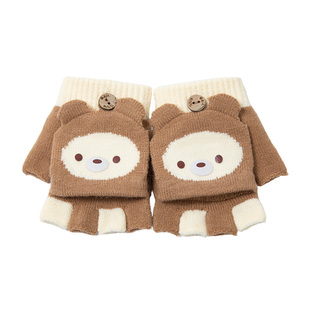 宝宝手套一岁男儿童翻盖包指手套女小月龄半指婴幼儿婴儿手套保暖