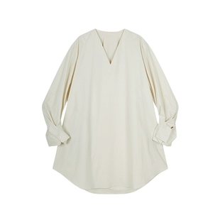 【早春上新】JNBY/江南布衣春季连衣裙V领宽松通勤长袖5P3G12560