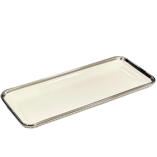 高颜值简约长条盘点心盘创意西餐盘寿司盘长方形陶瓷菜盘子甜品盘