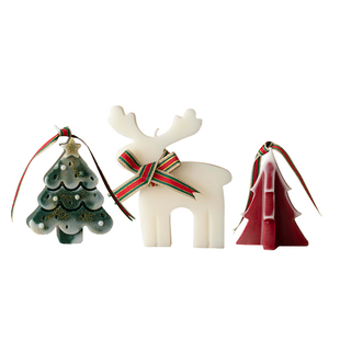 CHICROSE驯鹿毛线球小熊圣诞树香薰蜡烛礼品套装家居烛光装饰摆件