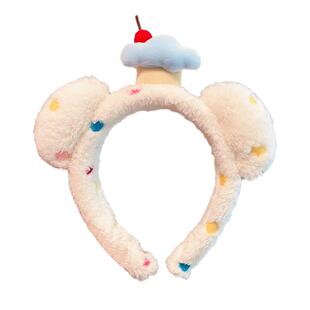 儿童发箍可爱猫耳毛绒发饰女童头箍不勒头洗脸童趣蝴蝶结拍照头饰