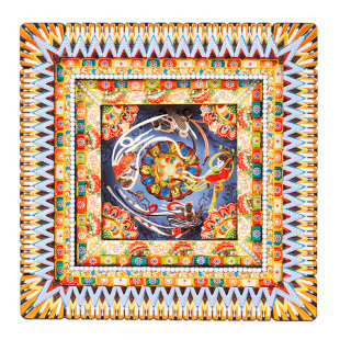 敦煌艺酷X艺模 莫高窟藻井冰箱贴飞天3D立体拼图金属手工拼装模型