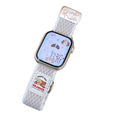 静静的表带磁吸扣花边弹力编织