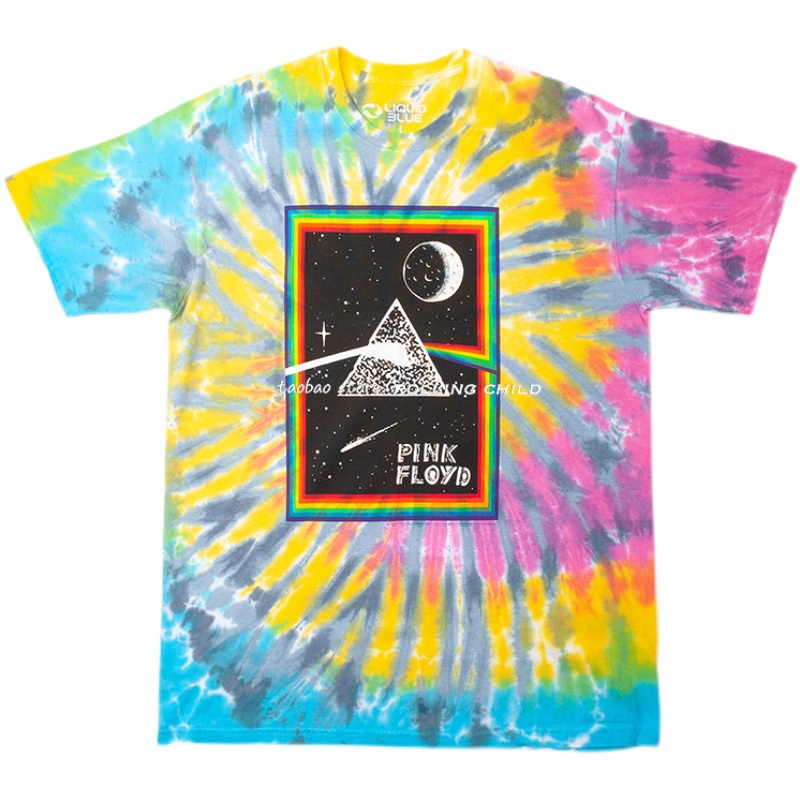 正版Pink Floyd平克弗洛伊德vintage摇滚短袖扎染T恤a 官方现行版