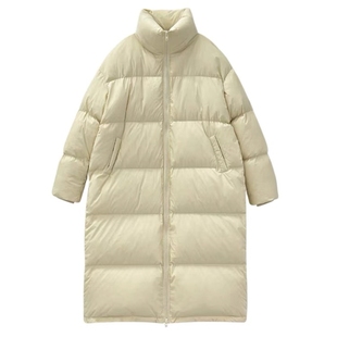 洋气减龄90白鸭绒羽绒服女长款2025冬季新品宽松显瘦立领加厚外套