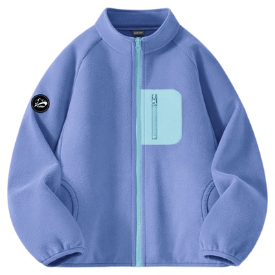 贵人鸟儿童摇粒绒外套男童内胆2025新款中大童抓绒衣秋装保暖上衣