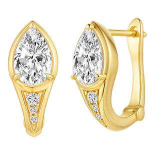 Cevol新奢钻石曜蛇系列灵蛇耳钉18K金钻石耳圈女轻奢高级感耳饰