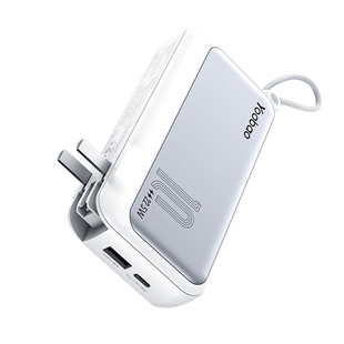 羽博自带插头充电宝10000毫安大容量PD22.5W快充移动电源新款便携