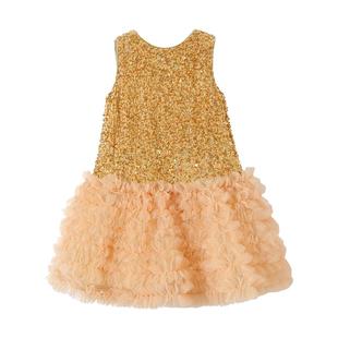 女童背心裙新款儿童多巴胺连衣裙秋冬新款生日珠片网纱公主裙礼服