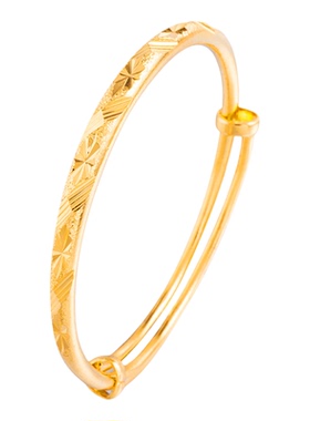 沙金手镯满天星女士高级感饰品仿黄金手镯久不掉色铜镯子仿真配饰