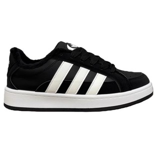 潮鞋德训加绒三条杠面包鞋百搭校园男女板鞋学生韩版运动休闲棉鞋