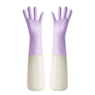 东方红秋冬新款加绒加长洗碗手套厨房家务餐饮耐用洗衣服清洁袖套