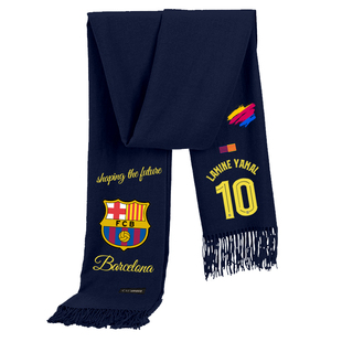 25-26赛季巴萨10号亚马尔足球迷仿羊绒围巾男女助威保暖围脖披肩