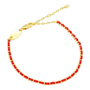 【严选】18k金手工编织红绳手链本命年送礼物手绳不脱模WT0398-1