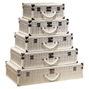 意式轻奢铜丝编织装饰收纳豪宅斗柜手提复古硬柜时尚现代储物柜