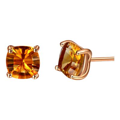 莉萨克拉黄水晶18k彩色耳环珠宝